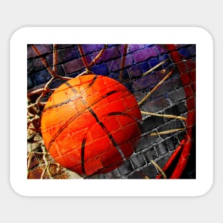 Basketball art print swoosh 104- basketball artwork Sticker